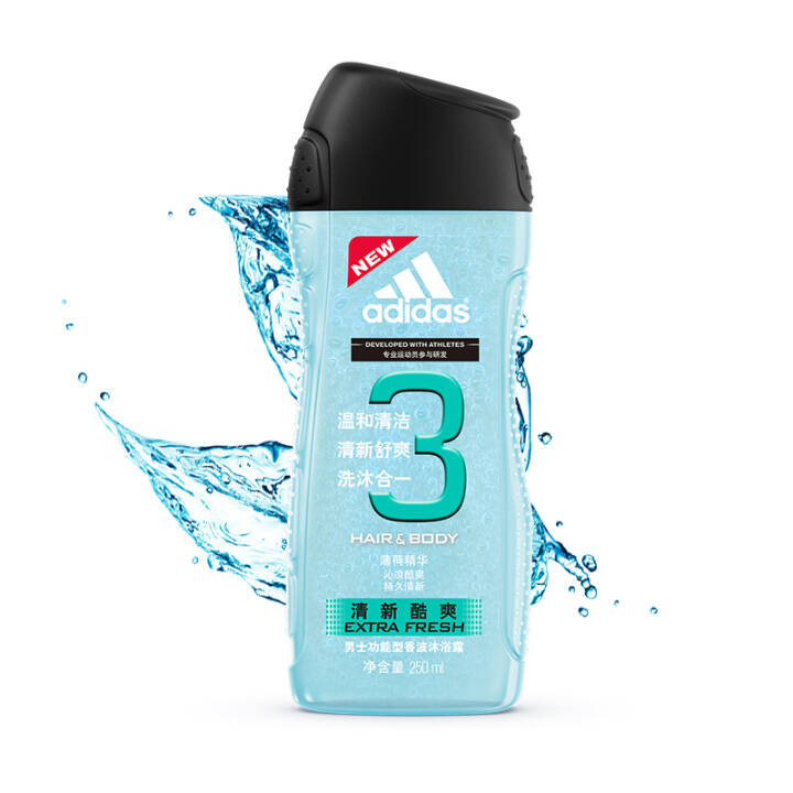 阿迪达斯(Adidas)男士清新酷爽沐浴露250ml*2