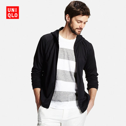 舒适轻盈！UNIQLO优衣库Dry EX拉链连帽开衫164210