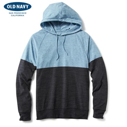 限时6折！OLD NAVY男士简约拼接色块连帽卫衣816076