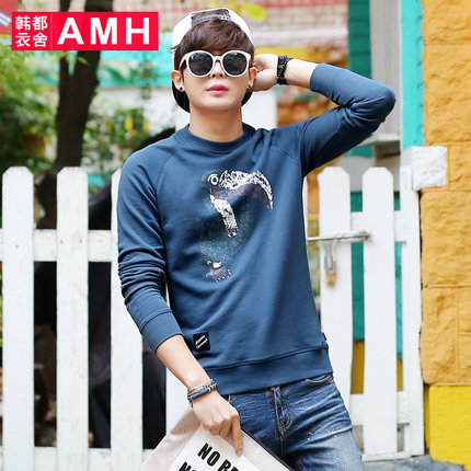 动物印花！AMH圆领动物图案男士套头卫衣NZ4438