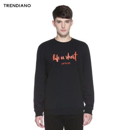 简约舒适！TRENDIANO 棉质字母套头卫衣外套3154042370