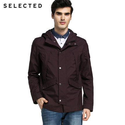 防风设计！SELECTED思莱德男士连帽防风商务休闲外套F|415321010