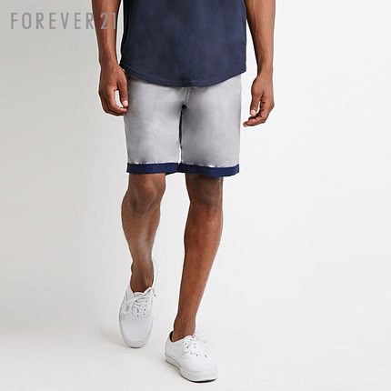 FOREVER21 MEN男士撞色卷边休闲短裤