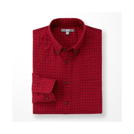 历史新低！优衣库 男装 法兰绒印花衬衫(长袖) 162192