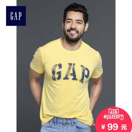618粉丝狂欢价！Gap纯棉多选色个性仿旧徽标短袖T恤200151