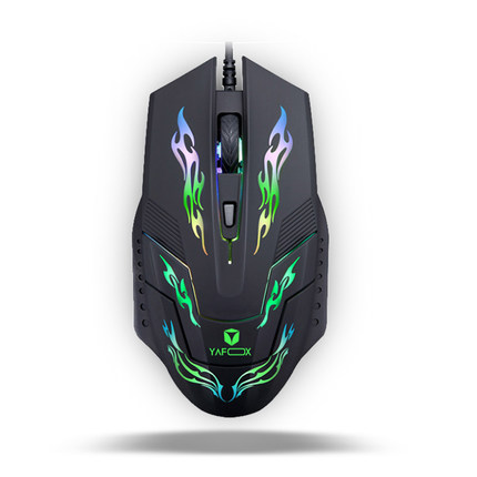 酷炫十足！yafox雅狐G30七彩呼吸灯有线鼠标