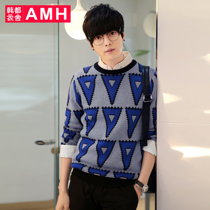 全网好价！AMH圆领修身套头男士毛衣OD4178