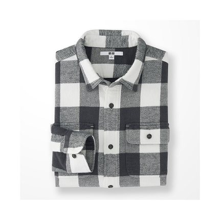 内搭单品！优衣库 厚法兰绒衬衫(长袖) 155953