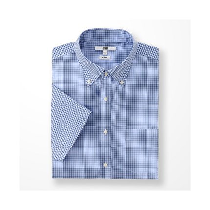 修身版型！UNIQLO优衣库DRY EASY CARE修身格子衬衫175411
