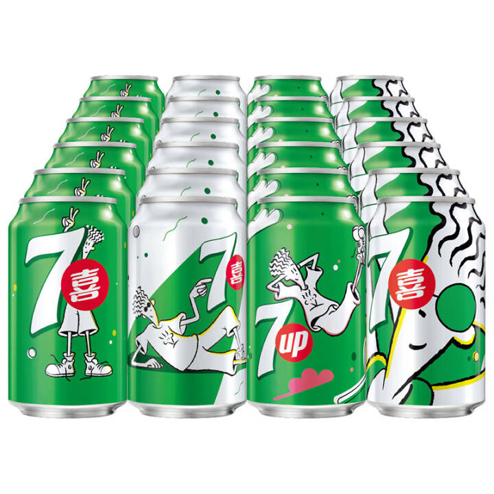 七喜 7UP 柠檬味 汽水碳酸饮料 330ml*24罐