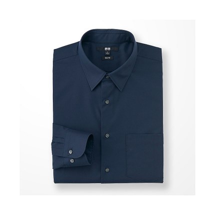 时尚造型！UNIQLO优衣库精纺弹力修身府绸衬衫169190