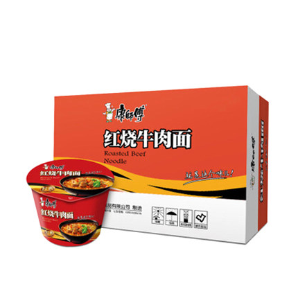 康师傅红烧牛肉面103g*12桶整箱装