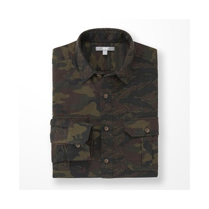 迷彩风！UNIQLO优衣库法兰绒印花衬衫162215