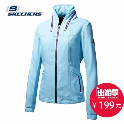 旗舰店！斯凯奇新款运动外套女 舒适修身拉链防风卫衣 SAWS15423