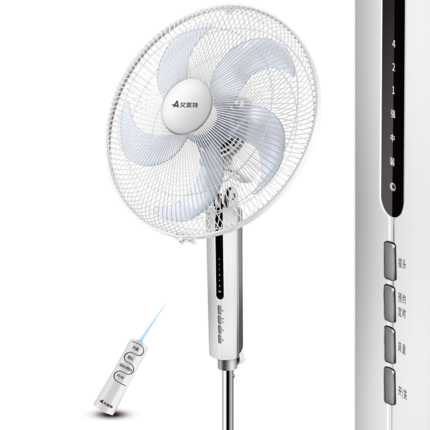 弦月专利扇叶！艾美特遥控静音家用落地电风扇