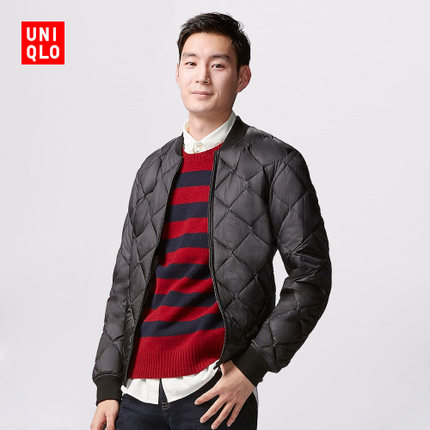 冬季必备！优衣库 高级轻型羽绒罗纹茄克 15884