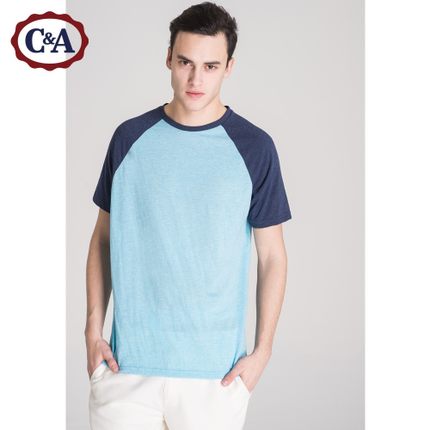 新低！C＆A男式彩块插肩袖T恤CA200172892