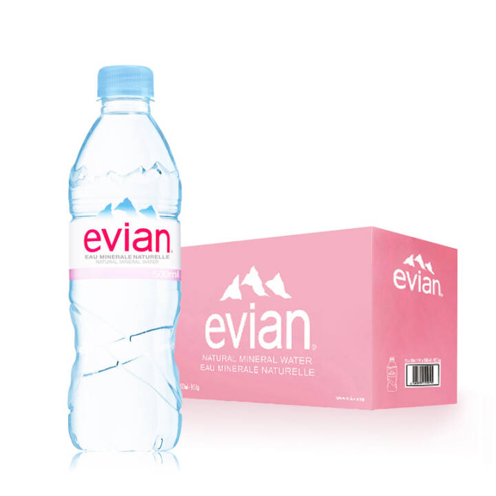 依云（evian）天然矿泉水 500mlx24瓶饮用水整箱装