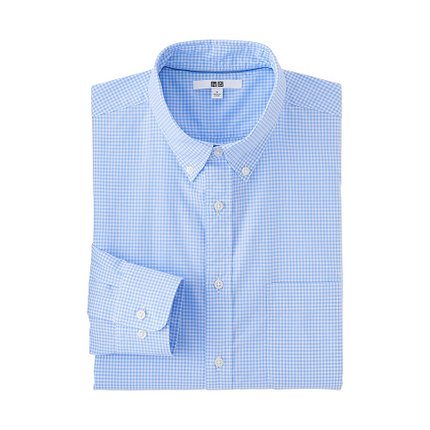 简约设计！UNIQLO优衣库优质长绒棉格子衬衫171740