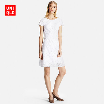 优雅！女装 绣花连衣裙(短袖) 168554 优衣库UNIQLO