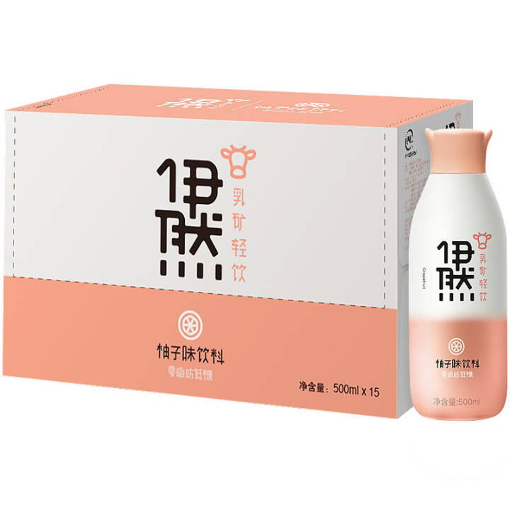 伊利伊然乳矿轻饮柚子味饮料500ml*15瓶