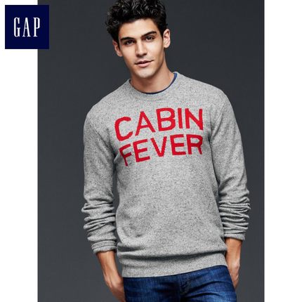 再降！Gap男装|含羊毛个性字母织纹混色毛衣125105