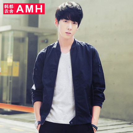 全网好价！AMH纯色短款拉链男夹克外套OE3021