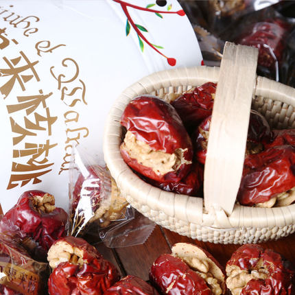 山西特产！tresor天曼农场大红枣夹核桃仁500g
