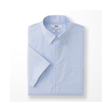 商务休闲！UNIQLO优衣库DRY EASY CARE修身格子衬衫175410
