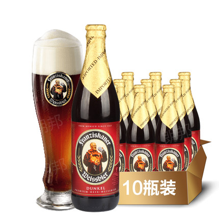 价格不错！Franziskaner慕尼黑教士纯麦黑啤酒500ml*10瓶