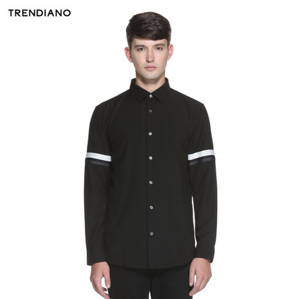 秋冬大减价！TRENDIANO 撞色拼接长袖衬衫3153015140