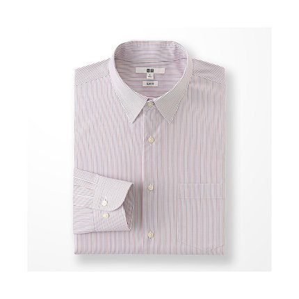 商务休闲！UNIQLO优衣库精纺弹力修身条纹衬衫169197