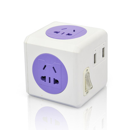 创意生活！绿导多功能魔方插座