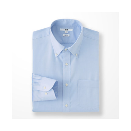 简约时尚！UNIQLO 男款精纺弹力修身牛津纺衬衫 164161