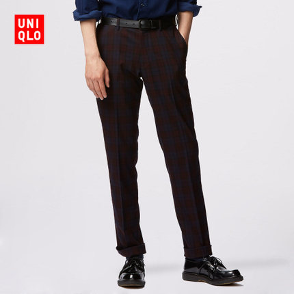 历史好价！优衣库 HEATTECH弹力修身无褶长裤(图案) 162147