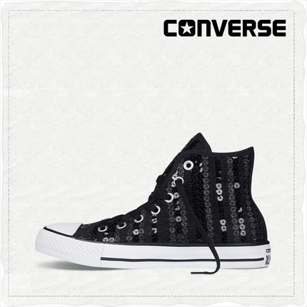 潮鞋好价！匡威Chuck Taylor珠片条纹高帮板鞋545006C
