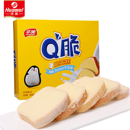 回味无穷！华美Q脆面包干180Gx4袋