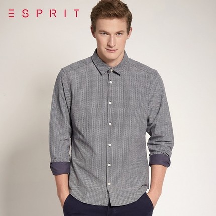 历史好价！ESPRIT 男士休闲款长袖衬衫-085EE2F039