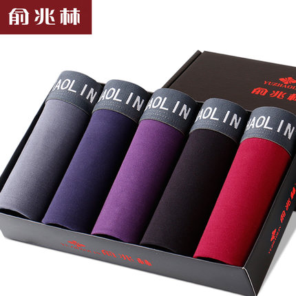 超值特惠！俞兆林男士平角内裤5条装