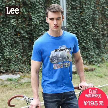 618粉丝狂欢价！LEE男士春夏纯棉圆领短袖T恤L14115866S84