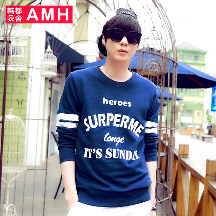 再降！AMH新款修身百搭印花卫衣NX4975