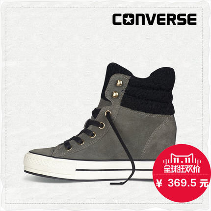 双11好价！匡威毛领反毛皮内增高松糕鞋 545051C