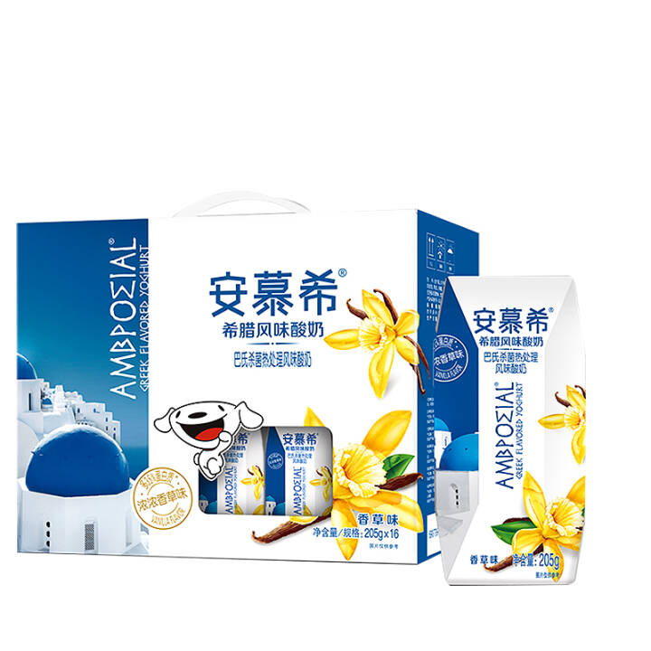 伊利 安慕希希腊风味常温酸奶香草味205g*16盒/礼盒装