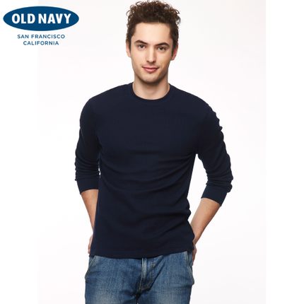 白菜价！Old Navy 男式 圆领长袖针织上衣 712335