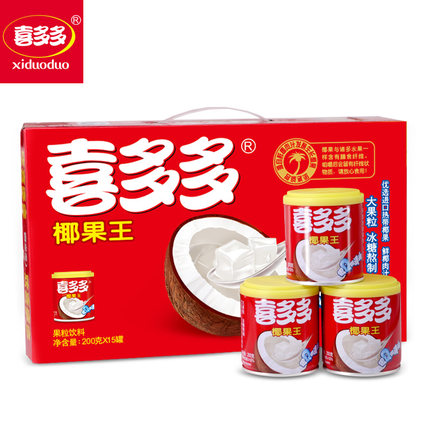 加量升级！喜多多椰果王水果饮料200g*15整箱