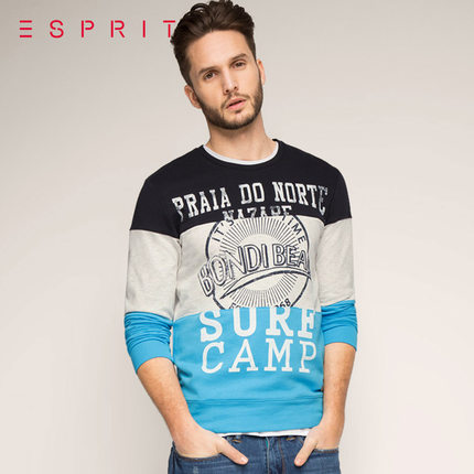 三色拼接！ESPRIT男士时尚套头卫衣036EE2J011