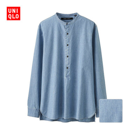 优雅灵动！优衣库 LM休闲立领衬衫(长袖) 176895