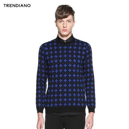 新降价！TRENDIANO 套头提花长袖针织衫毛衣314303505P