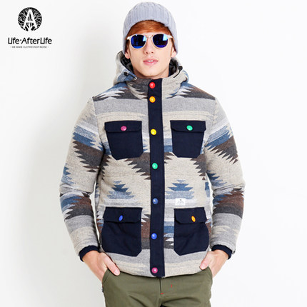 再降！Life After Life 男士撞色满彩棉服