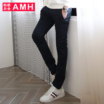 青春活力！AMH新款中腰抽绳男士小脚休闲长裤PA4213